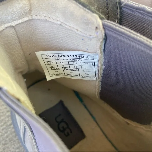 UGG Bolden Weather Boots SZ 5 Green Grey Chelsea Boot Round Toe Slip On 1112455K - Picture 8 of 8